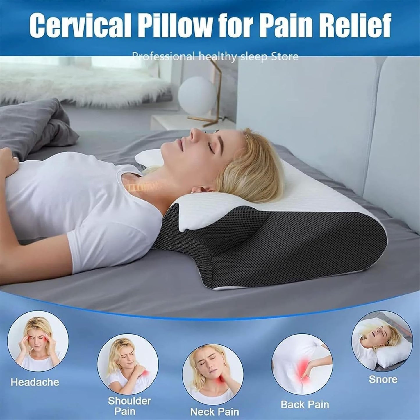 Premium Ergonomic Cervical Pillow with Memory Foam