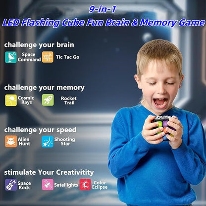 9-in-1 LED Flashing Cube Fun Brain & Memory Game